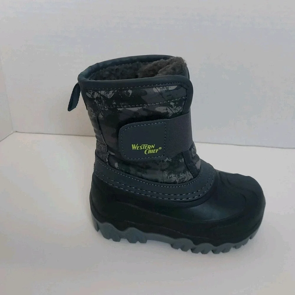 Wester Cheff  Boys  Snow Boots‎ Winter Furry Grey Size 7-8